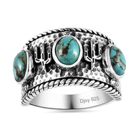 Artisan Crafted Blue Moon Turquoise Ring in Sterling Silver (Size 7.0) 2.30 ctw