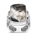 Artisan Crafted White Buffalo Men's Ring in Sterling Silver (Size 10.0) 24.70 ctw - Sticky add to cart bar