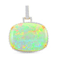 Luxoro 14K Yellow Gold AAAA Ethiopian Welo Opal and G-H I2 Diamond Pendant 13.80 Grams 75.35 ctw - Sticky add to cart bar