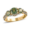 Tanzanian Natural Green Apatite, White Zircon Ring in Vermeil YG Over Sterling Silver (Size 10.0) 2.40 ctw - Sticky add to cart bar