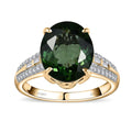 Luxoro 10K Yellow Gold AAA Tanzanian Natural Green Apatite, Diamond Ring (Size 10.0) 5.10 ctw - Sticky add to cart bar