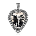 D'Joy Artisan Crafted White Buffalo 41.85 ctw Heart Shape Pendant without Chain in Sterling Silver - Sticky add to cart bar