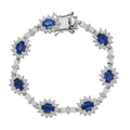 Kyanite and White Zircon Bracelet in Platinum Over Sterling Silver (6.50 In) 14.00 ctw - Sticky add to cart bar