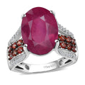 TLV Niassa Ruby (FF), Multi Gemstone Ring in Platinum Over Sterling Silver (Size 10.0) 10.65 ctw - Sticky add to cart bar