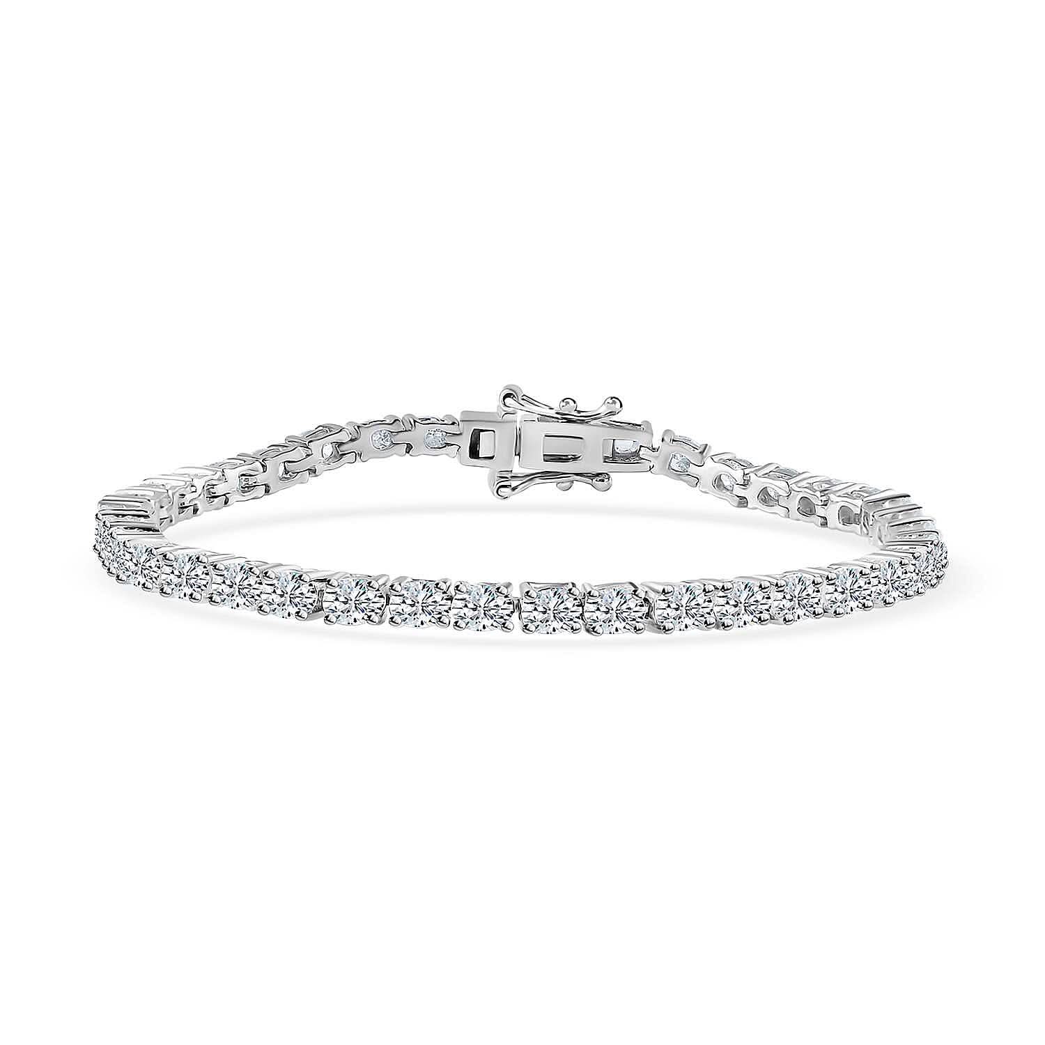 Moissanite Tennis Bracelet in Platinum Over Sterling Silver (6.50 In) 6.25 ctw