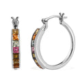 TLV Multi-Tourmaline Hoop Earrings in Platinum Over Sterling Silver 2.25 ctw - Sticky add to cart bar