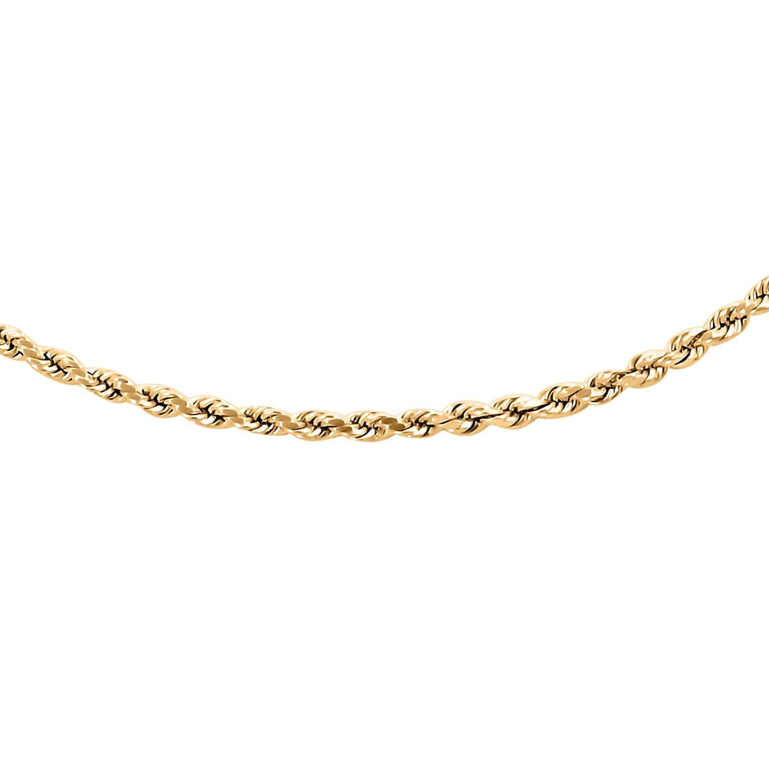 14K Yellow Gold Rope Chain Necklace 24 Inches 3 Grams