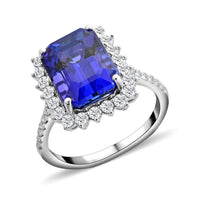 Doorbuster Certified & Appraised Rhapsody 950 Platinum AAAA Tanzanite and E-F VS Diamond Ring (Size 10.0) 7.25 Grams 7.50 ctw