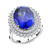 Doorbuster Certified & Appraised Rhapsody 950 Platinum AAAA Tanzanite, Diamond (E-F, VS) (1.41 cts) Ring (Size 10.0) (11.50 g) 12.00 ctw