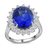 Certified & Appraised Rhapsody 950 Platinum AAAA Tanzanite and E-F VS Diamond Ring 9.26 Grams 11.25 ctw