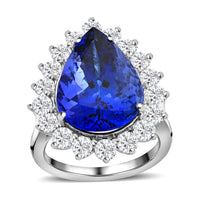 Certified & Appraised Rhapsody 950 Platinum AAAA Tanzanite and E-F VS Diamond Ring (Size 10.0) 8.90 Grams 11.15 ctw