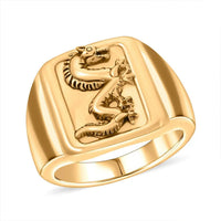 22K Yellow Gold Electroform Dragon Signet Ring (Size 9.0) (4.60 g)