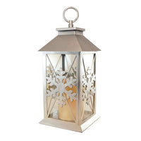 Lumabase Battery Operated Snowflake Lantern -Silver