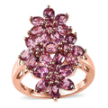 Tanzanian Wine Garnet Floral Ring in Vermeil Rose Gold Over Sterling Silver (Size 10.0) 4.85 ctw (Del. in 8-10 Days) - Sticky add to cart bar