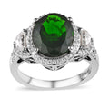 Chrome Diopside, White Zircon Ring in Platinum Over Sterling Silver (Size 10.0) 5.85 ctw - Sticky add to cart bar
