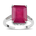 Niassa Ruby (FF), White Zircon Ring in Platinum Over Sterling Silver (Size 7.0) 9.10 ctw - Sticky add to cart bar
