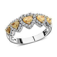 Modani 14K Yellow and White Gold Natural Yellow and White Diamond Ring 4.40 Grams 1.25 ctw