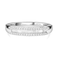 Doorbuster Diamond Ring in Platinum Over Sterling Silver (Size 10.0) 0.25 ctw