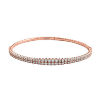 Doorbuster Modani 14K White Gold Natural Pink Diamond (I2-I3) Bangle Bracelet (7.50 In) Total Metal Weight (9.85 g) Including Titanium Spring weight (0.50 g) 2.00 ctw