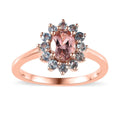 Blush Tourmaline, Santa Maria Aquamarine Sunburst Ring in Vermeil RG Over Sterling Silver (Size 10.0) (Del. in 8-10 Days) 1.25 ctw - Sticky add to cart bar