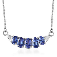 AAA Tanzanite Necklace 18-20 Inches in Platinum Over Sterling Silver 1.90 ctw