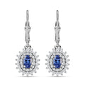 AAA Tanzanite and White Zircon Lever Back Earrings in Platinum Over Sterling Silver 2.00 ctw - Sticky add to cart bar