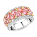 Modani 14K Yellow and White Gold Padparadscha Sapphire, I2-I3 Natural White and Yellow Diamond Ring (Size 10.0) 5.35 Grams 3.15 ctw - Sticky add to cart bar