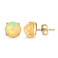 Certified & Appraised Luxoro 10K Yellow Gold AAA Ethiopian Welo Opal Solitaire Stud Earrings 2.65 ctw - Sticky add to cart bar