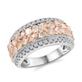 Doorbuster Modani 18K White, Rose Gold Natural Pink SI-I1 and White Diamond Ring (Size 10.0) 6.65 Grams 1.65 ctw - Sticky add to cart bar