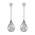 Simulated Diamond Dangle Earrings in Rhodium Over Sterling Silver 7.65 ctw - Sticky add to cart bar