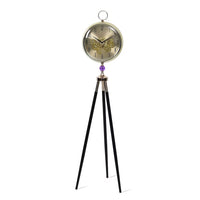 Golden Antique Grandfather Quartz Clock with Tripod Metal Stand