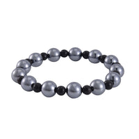 Terahertz and Shungite 96.50 ctw Beaded Stretch Bracelet (6.5-7In)