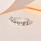 Sterling Silver Beaded Ring (Size 10.0) 3.35 Grams