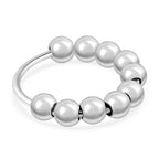 Sterling Silver Beaded Ring (Size 10.0) 3.35 Grams