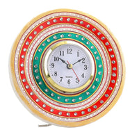 Traditional Design Handcrafted Marble Table Clock SIZE: 6 Inches (dia)