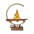 USB Golden Meditating Buddha Crescent Light Table Lamp (12.59"x3.15"x14.56") - Sticky add to cart bar
