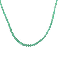 Certified & Appraised Rhapsody 950 Platinum AAAA Kagem Zambian Emerald Beaded Graduation Necklace 18 Inches 50.00 ctw