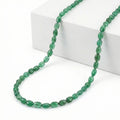 Certified & Appraised Rhapsody 950 Platinum AAAA Kagem Zambian Emerald Beaded Graduation Necklace 18 Inches 40.00 ctw - Sticky add to cart bar