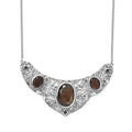 D'Joy Chocolate Sapphire and Smoky Quartz Necklace 18 Inches in Platinum Over Sterling Silver 22.15 ctw - Sticky add to cart bar