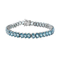 Cambodian Blue Zircon Tennis Bracelet in Platinum Over Sterling Silver (6.50 In) 23.90 ctw - Sticky add to cart bar