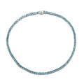 Cambodian Blue Zircon Tennis Necklace 18 Inches in Platinum Over Sterling Silver 45.60 ctw - Sticky add to cart bar