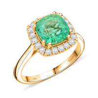 Iliana AAA Boyaca Colombian Emerald and G-H SI Diamond 2.95 ctw Ring in 18K Yellow Gold 4.85 Grams