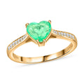Certified & Appraised Iliana 18K Yellow Gold AAA Boyaca Colombian Emerald and G-H SI Diamond Ring (Size 10.0) 1.70 ctw - Sticky add to cart bar