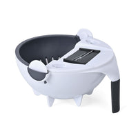 Multi-Functional Vegetable Cutter with Drain Basket (7 Different Interchangeable Blades, 1 Safety Hand Guard and 1 Peeler)