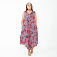 Tamsy, 100% Polyester Printed Jumpsuit, Back Zipper Closure, Wide Leg