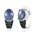 Premium Sleeping Beauty Turquoise and Blue Diamond Earrings in Platinum Over Sterling Silver 4.40 ctw - Sticky add to cart bar