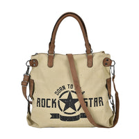 Navy Collection Black Color Printed Tote Bag (15"x5.9"x14") with Handle Drop