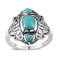 Artisan Crafted Sonoran Gold Turquoise Ring in Black Oxidied Sterling Silver 2.00 ctw