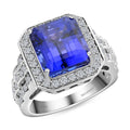Certified & Appraised Rhapsody 950 Platinum AAAA Tanzanite and E-F VS Diamond Ring (Size 10.0) 13.50 Grams 8.75 ctw - Sticky add to cart bar