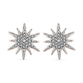 Diamond Accent Sunburst Stud Earrings in Platinum Over Sterling Silver - Sticky add to cart bar
